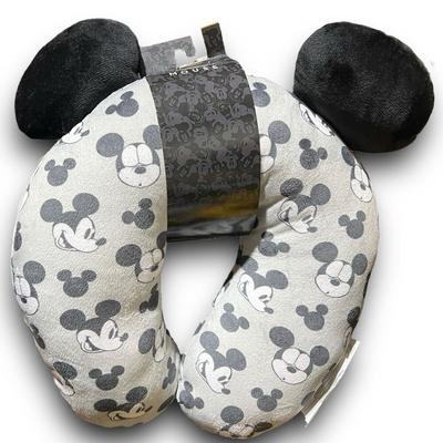 Disney Bedding | Disney Parks Mickey Mouse Grey Travel Neck Pillow Adult Ears Vacation All Over | Color: Gray | Size: Os
