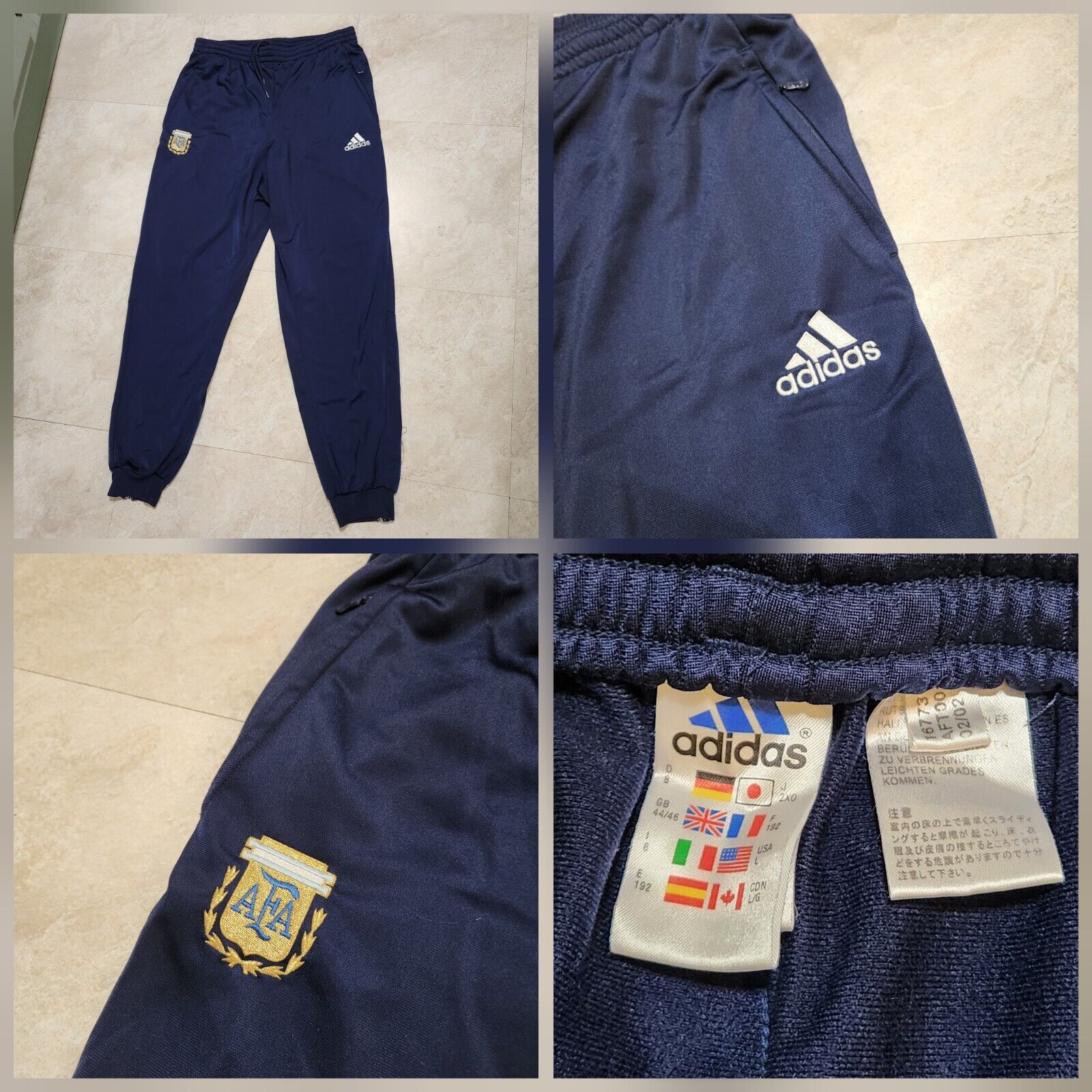 Adidas Pants | Vtg 2002 Adidas Argentina National Soccer Team Soccer Pants Mens L Large Futbol | Color: Blue | Size: L