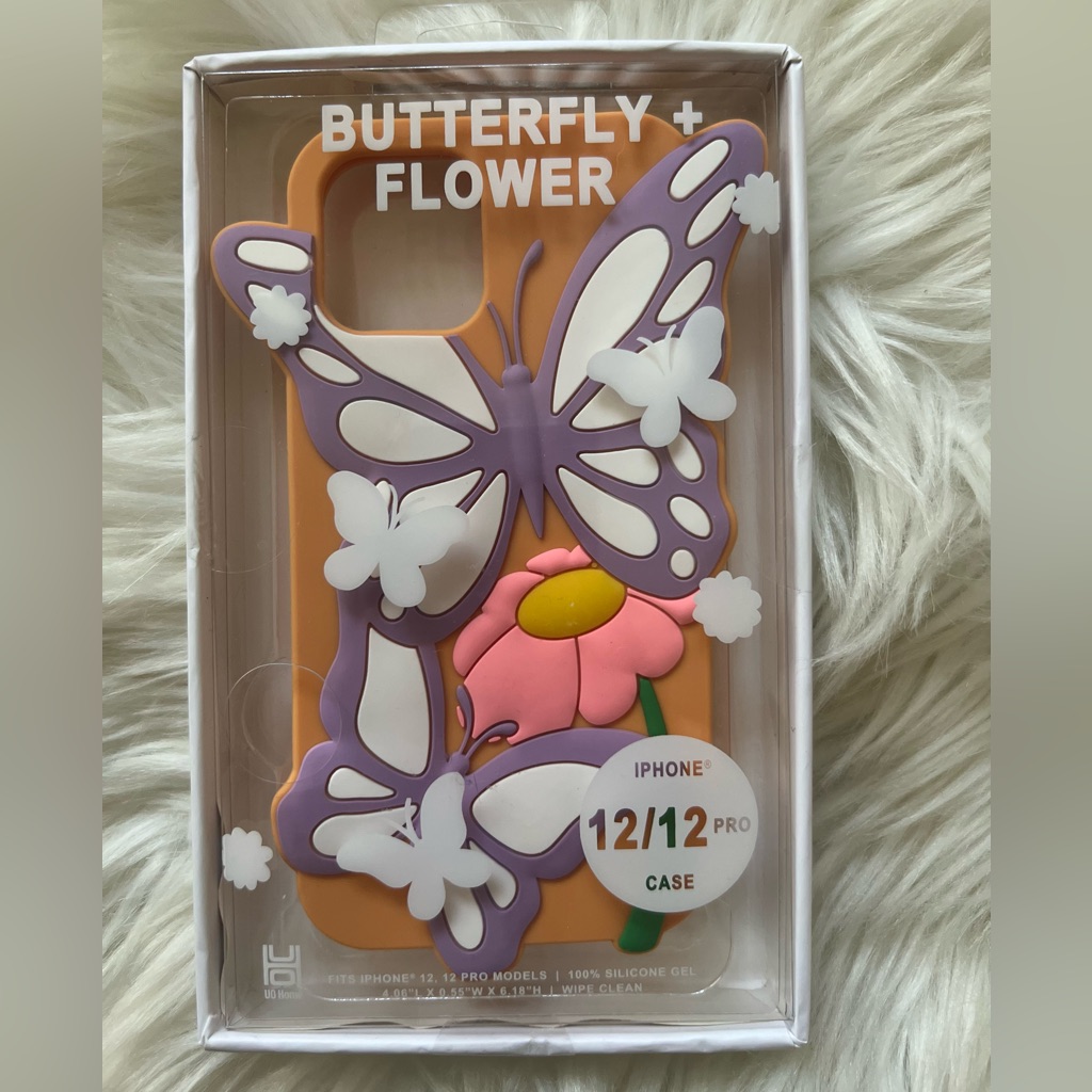 Urban Outfitters Cell Phones & Accessories | Urban Outfitters Orange Iphone 12/12 Pro Butterfly Flower Phone Case. Nwt | Color: Orange/Purple | Size: Os