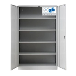 PROREGAL Stahlschrank BEE mit 10 lackierten Fachböden | HxBxT 195x120x60cm | Grau-Grau | Werkstattschrank Werkzeugschrank Aktenschrank Image