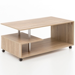 KADIMA DESIGN Design Couchtisch WL5.735 105 x 48,5 x 60 cm Sonoma Drehbar mit Rollen, Wohnzimmertisch Coffee Table, Sofatisch Loungetisch Holz, Kaffeetisch mit