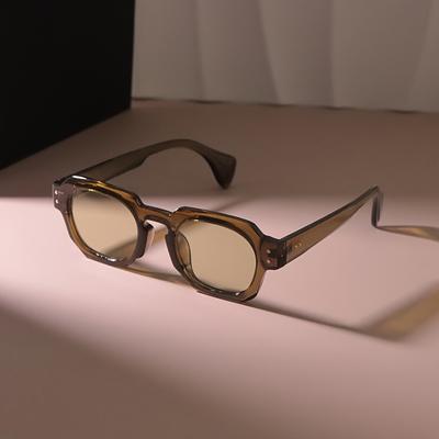 TEMU Retro Square Fashion Glasses - Vintage Style, Mirror Lens, For & Party Wear Image