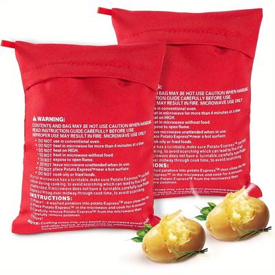 TEMU 2pcs Reusable Microwave Cooker Bags - Perfectly Cooked In 4 Minutes, & Washable Kitchen Gadget Image