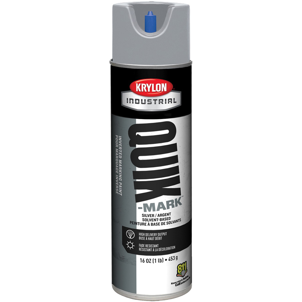 Krylon Quik Mark Inverted Marking Paint (Carton of 12) Apwa Silver