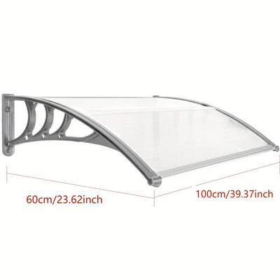 TEMU 60 X 100 Cm Awning Shelter Door Canopy Awning Window Front Shelter Household/ Commercial Awning Shelter Porch Front Rain Cover Outdoor Patio Shelter Weatherproof Transparent Sun/ Rain Shelter