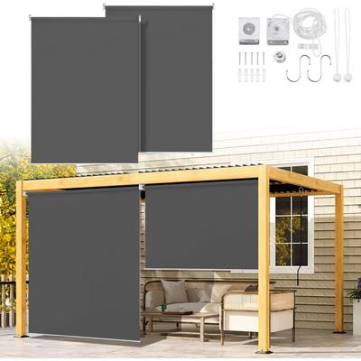 2X Senkrechtmarkise Vertikalmarkise Seitenrollo Sichtschutz für Terrasse Balkon Sonnenschutz Image