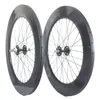 700C Fixed Gear Carbonräder 88 mm Höhe Clincher Track Bike Composite Laufradsatz Disc 25 mm Breite Flipflop Nabe