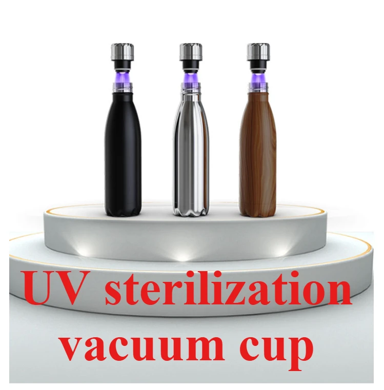 Isolierte UV-Sterilisations-Wasserflasche aus Edelstahl 304, Cola-Stil | Doppelschichtige Sportflasche für den Außenbereich | Trendiges Design Image