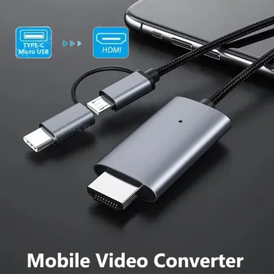 LD39 Wire 1080P Type C to HDMI-Compatible Streaming Display TV Micro USB Cable Mirroring Screen for Android Phone Tablet to TV