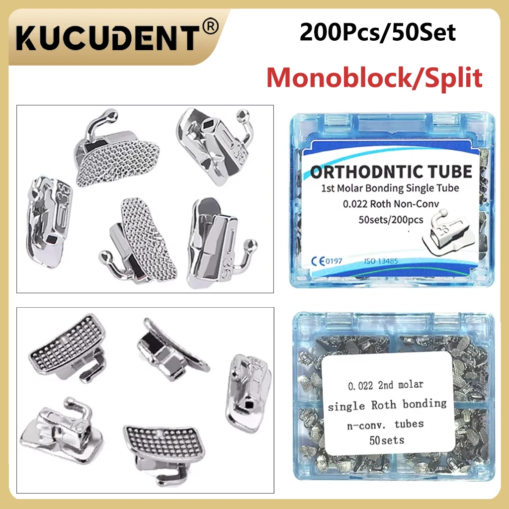 Zahnärztliche kieferorthopädische Bukkalröhrchen, Monoblock/Split, einzeln verklebbar, nicht umwandelbar, 1. 2. Molar Roth MBT 022/018 Ortho-Materialien Image