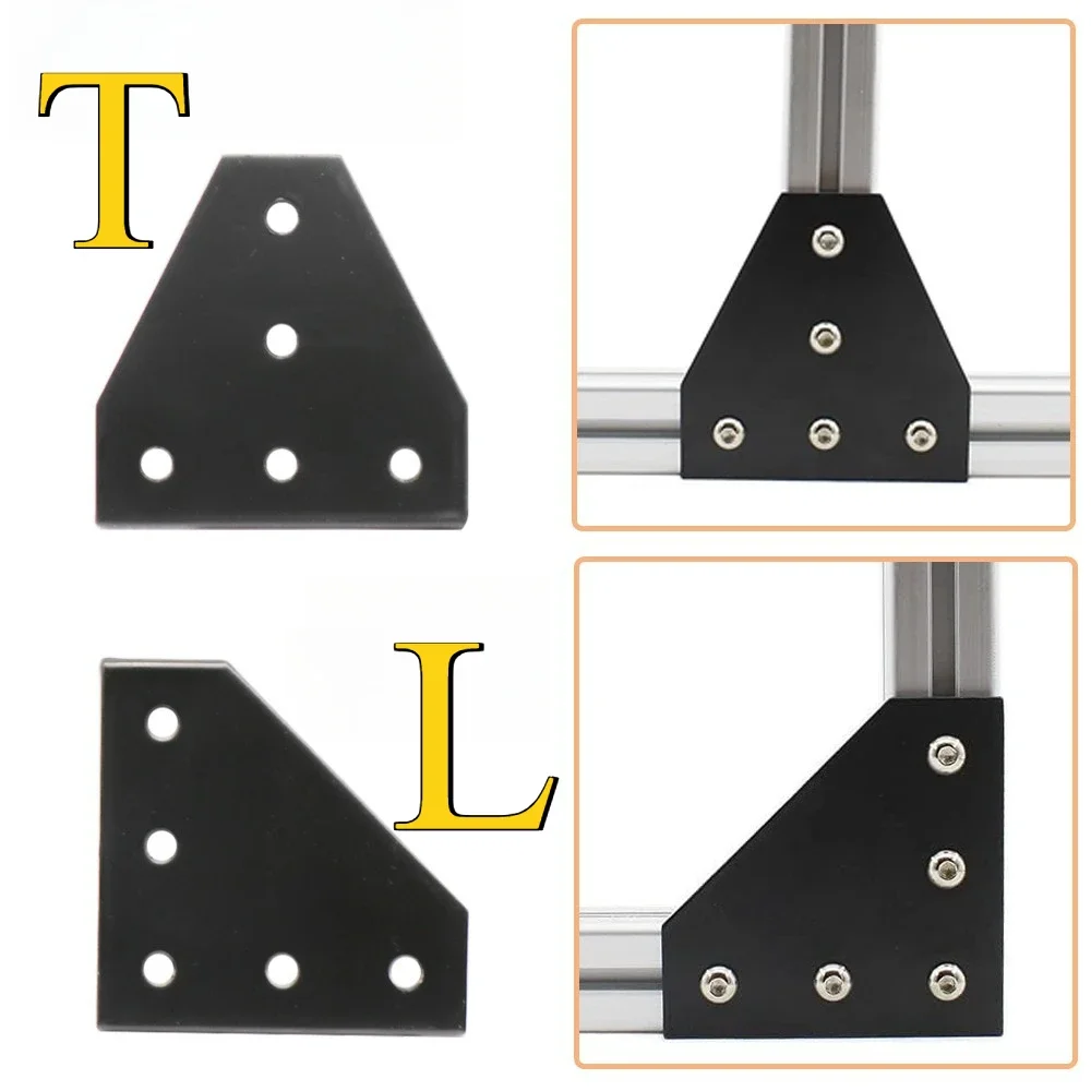 1 stücke T/L typ 5 Loch Joint Board Platte Ecke Winkel Halterung Verbindung Joint Streifen für 2020 3030 4040 Aluminium Profil Image