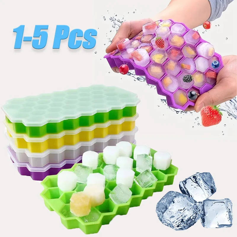 1/2/3/5Pcs Große Kapazität Eis Tablett Silikon Formen Waben Eiswürfel Formen Für Gekühlte Getränke whisky Cocktails Lebensmittel Image