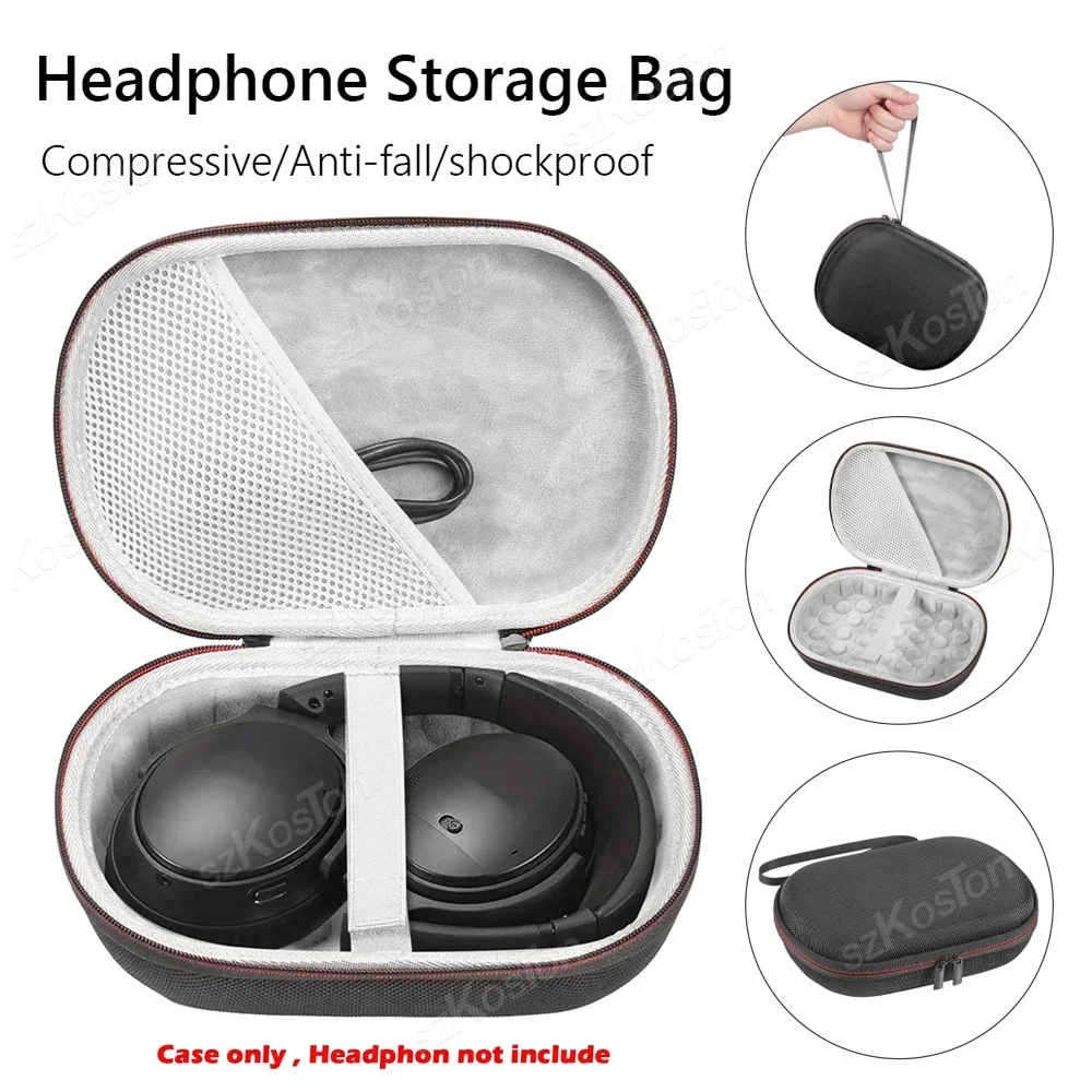 Harte EVA-Reise-Aufbewahrungstasche für Bose QuietComfort 35 QC35 QC25 Over-Ear-Kopfhörer, Tragetasche für JBL TUNE 700BT 760NC 770NC Image