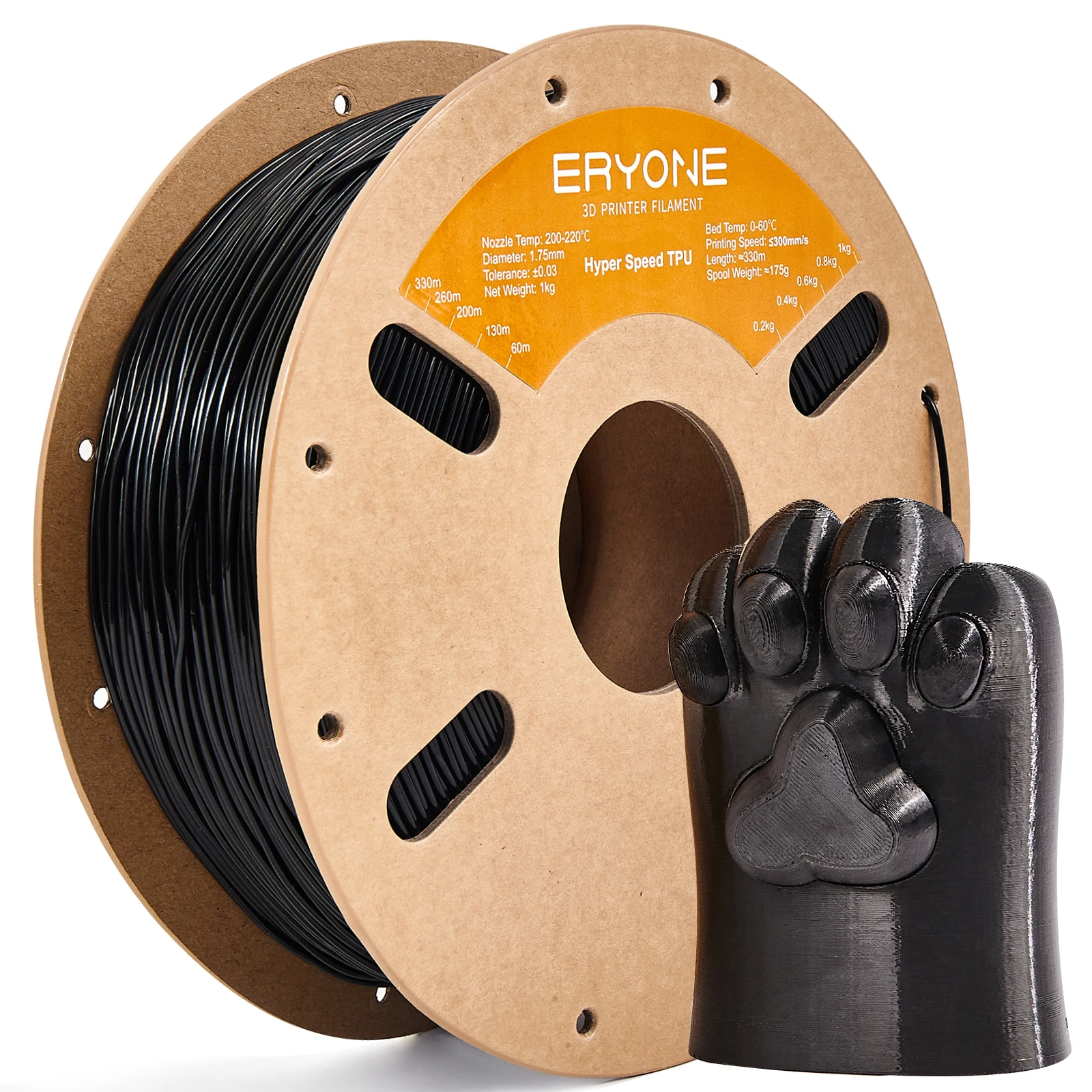 ERYONE TPU-Filament, Hochgeschwindigkeits-Filament, TPU 95 A, flexibles 3D-Drucker-Filament, 1 kg, Hyper-Speed-TPU-Filament, 3D-Druckfilament Image