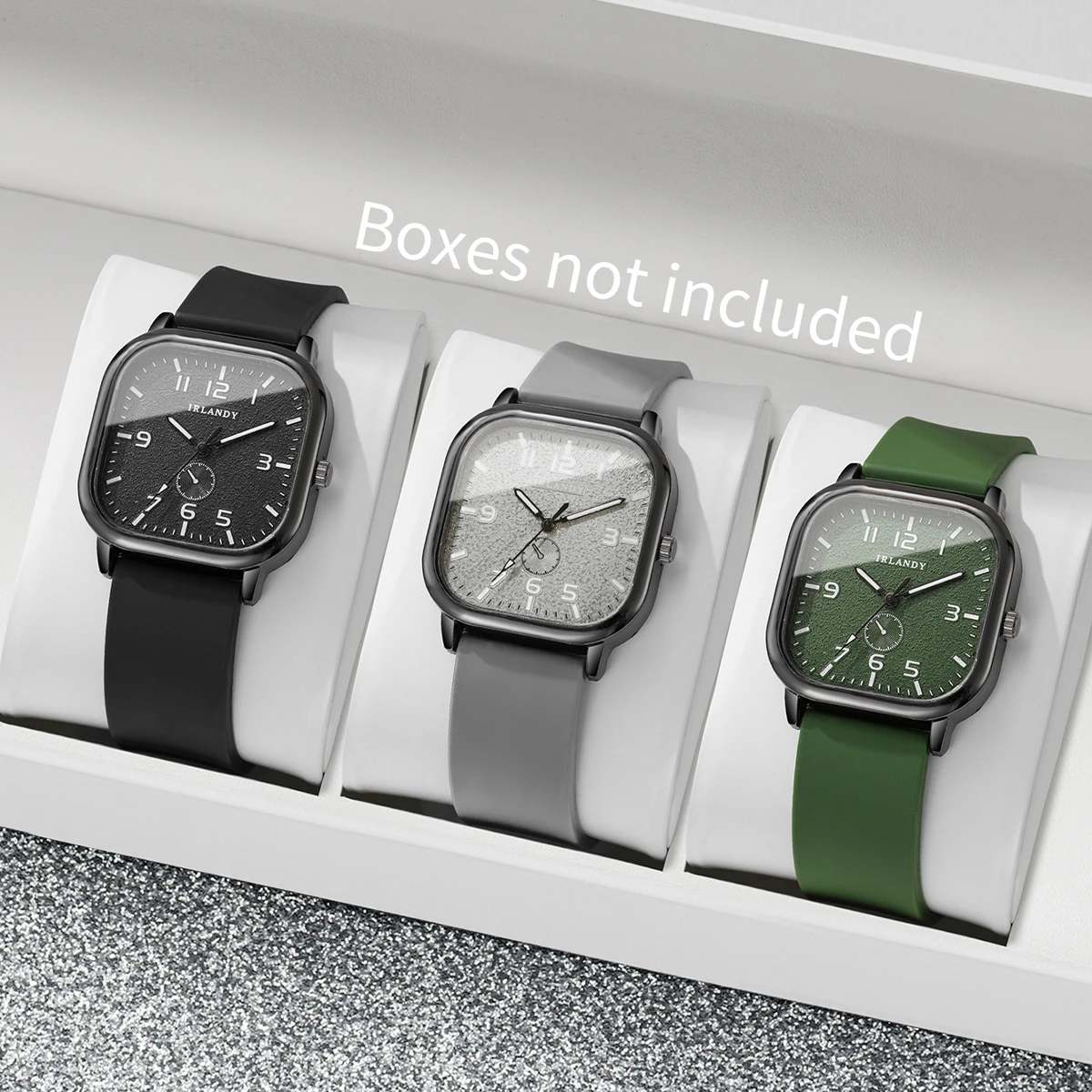 3 Teile/satz Casual Platz Frauen Uhren Minimalistische Mode Analog Silikon Band Quarz Armbanduhr Für Männer Studenten (Ohne Box) Image