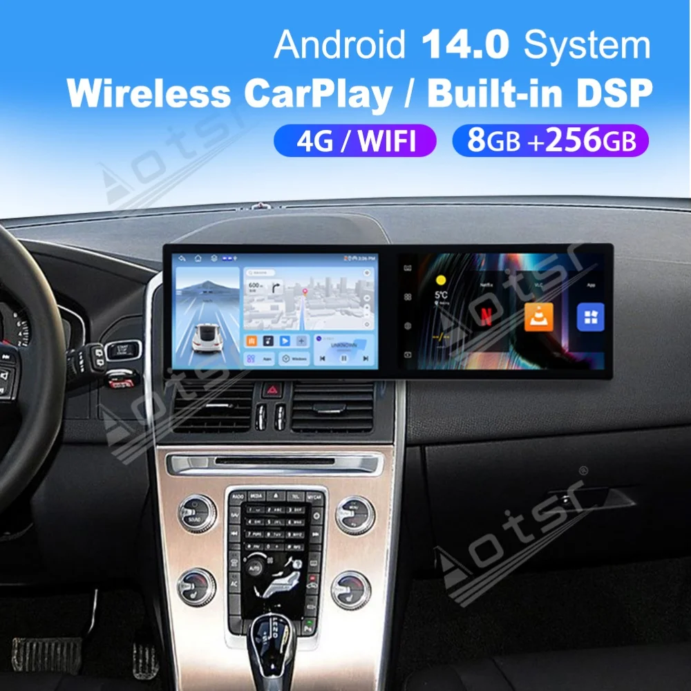 11,5 "Dual Screen 8 Core Qualcomm Android 14 Auto Multimedia Automotive Radio Für Volvo XC60 2013 ~ 2017 GPS Navigation Kopf Einheit Image