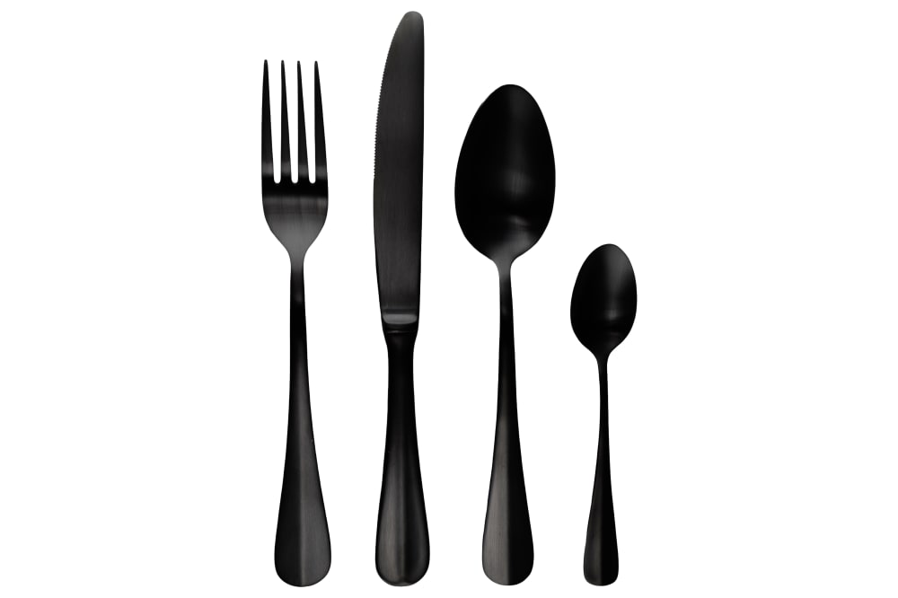 Ménagère 24 pièces en Acier inoxydable, noir