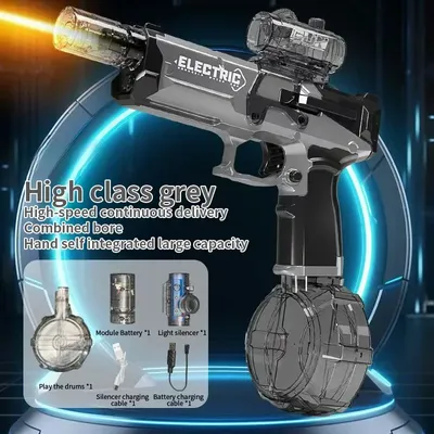 Battle Electric Water Guns，with Gun Muzzle Flame High Capacity Squirt Guns Summer Outdoor Beach Toy