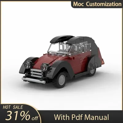 Moc Citroen 2CV Charleston Speed Champion Super Sports Car Building Blocks DIY City Racing Car