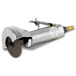 EBERTH Druckluft-Winkelschleifer, 6 bar, 1/4" Anschluss, 20.000 U/min, Ø 75mm, für Stahl/Edelstahl/Alu, inkl. Zubehör Image