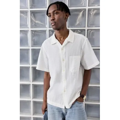 Loom White Seersucker Shirt - White S at Urban Outfitters