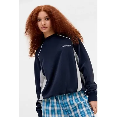 iets frans. Navy Harri Panelled Sweatshirt - Navy XL at Urban Outfitters