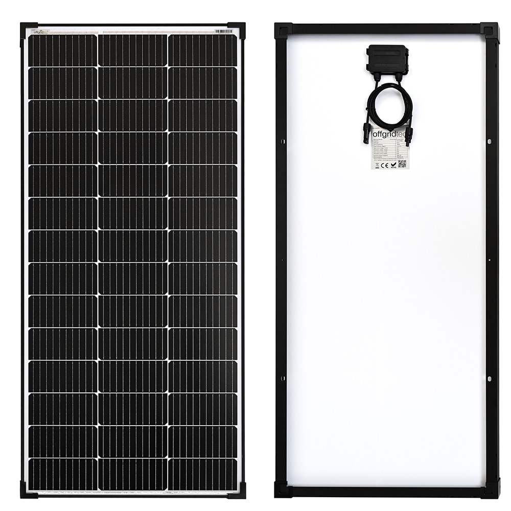 Solarmodul OFFGRIDTEC "MONO-150 V2 Solarpanel 23V Black Frame", schwarz, Solarmodule, 2 Bypass Dioden Image