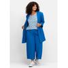 Culotte SHEEGO "Große Größen", Damen, Gr. 54, Normalgrößen, blau (kobalt), Obermaterial: 95% Polyester, 5% Elasthan, unifarben, casual, comfort fit lang, Hosen, mit Schlupfbund