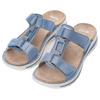 Pantolette ARA "TAMPA", Damen, Gr. 39, blau (azurblau), Veloursleder, metallic, sportlich, Schuhe, Keilabsatz, Sommerschuh, Schlappen mit Schmuckelement, G-Weite