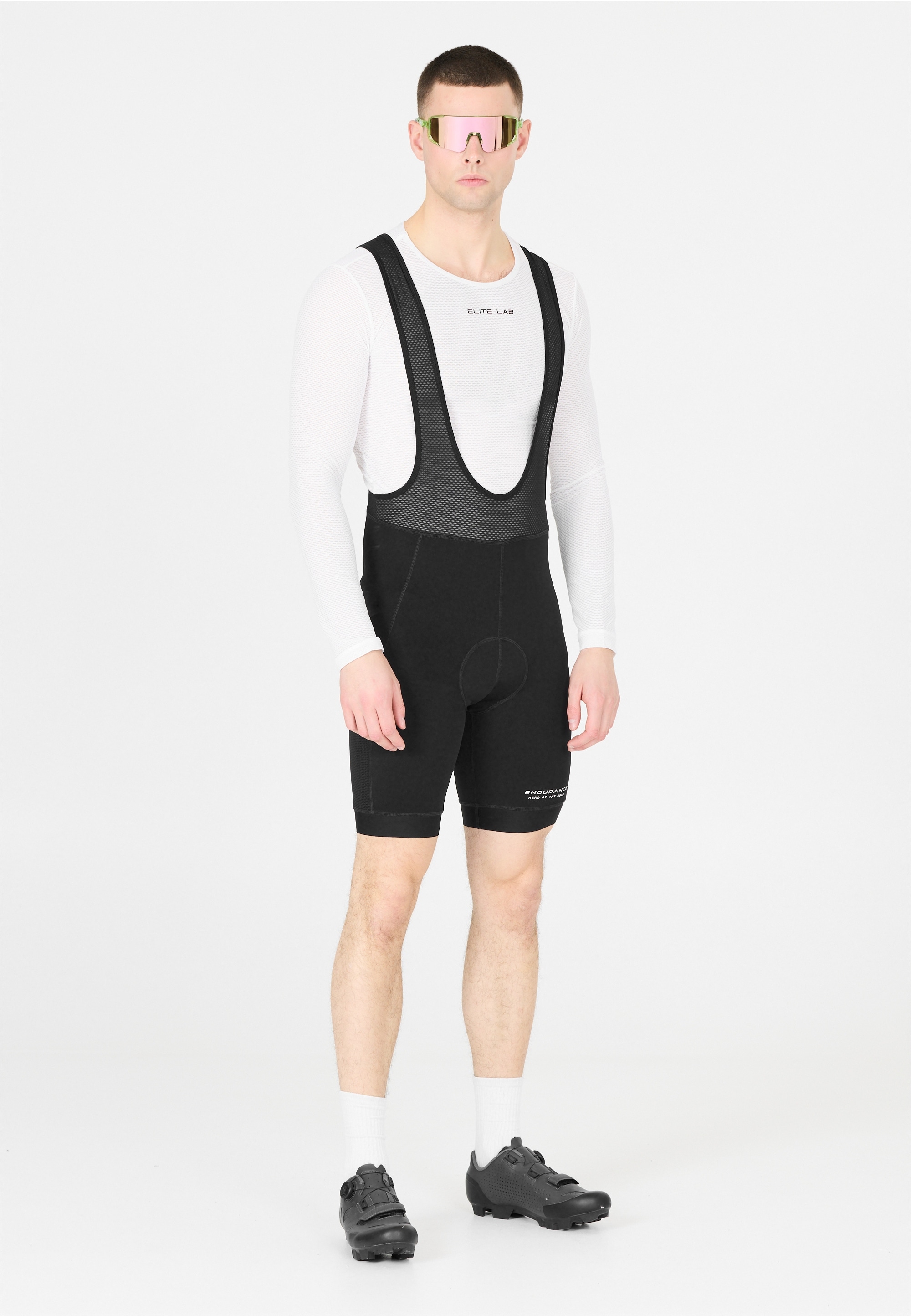 Radhose ENDURANCE "Brillant", Herren, Gr. S, US-Größen, schwarz, 75% Polyamid, 25% Elasthan, unifarben, Hosen, mit praktischen Trägern und hoher Funktionalität