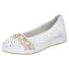 Ballerina RIEKER, Damen, Gr. 40, beige (weiß, hellbeige), Lederimitat, kontrastfarbene Details, casual, Schuhe, Topseller