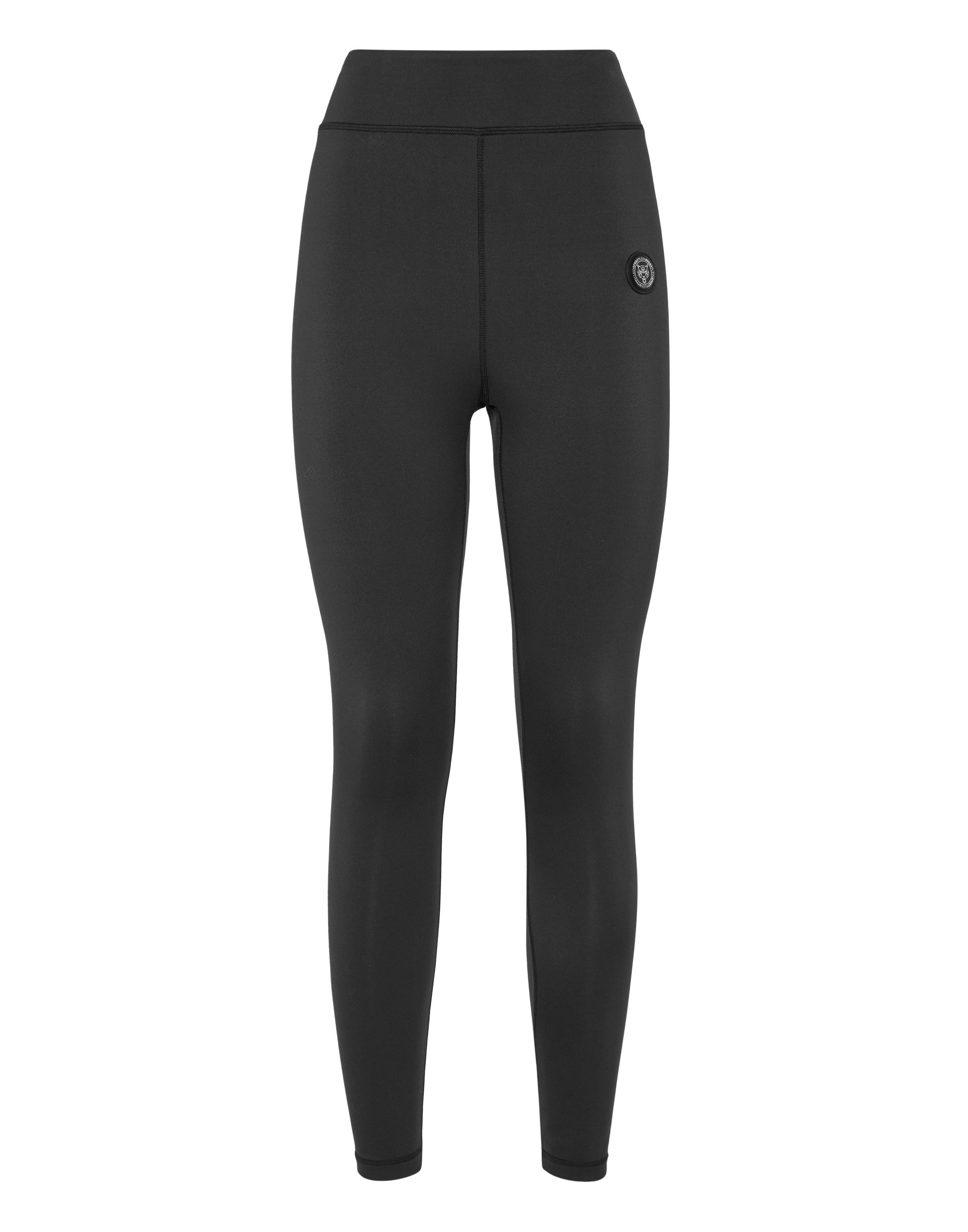 Leggings PLEIN SPORT "Scratch", Damen, Gr. XS, US-Größen, schwarz (02, schwarz), Obermaterial: 65% Polyamid, 35% Elasthan, Hosen Leggings