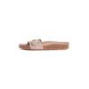 Pantolette TOMMY HILFIGER "SOFT SUEDE ADJUSTABLE MULE", Damen, Gr. 39, grau (taupe), Veloursleder, modisch, Schuhe, Keilabsatz, Sommermode, Schlupfschuh, Flats mit TH-Logo