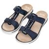 Pantolette ARA "TAMPA", Damen, Gr. 40, blau (nachtblau), Veloursleder, unifarben, sportlich, Schuhe, Keilabsatz, Sommerschuh, Schlappen mit Schmuckelement, G-Weite