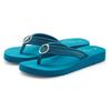 Badezehentrenner LASCANA, Damen, Gr. 44, blau (petrol), Obermaterial: 100% Textilmaterial. Decksohle: 100% Synthetik. Laufsohle: 100% Synthetik, unifarben, feminin, Schuhe Zehentrenner Dianette, Sandale, Pantolette, Badeschuh mit Ringapplikation...
