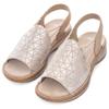 Riemchensandale ARA "HAWAII", Damen, Gr. 35, silber (sand, silberfarben), Veloursleder, metallic, feminin, Schuhe, Sommerschuh, Sandalette, Keilabsatz, mit Stretch-Bänder, G-Weite