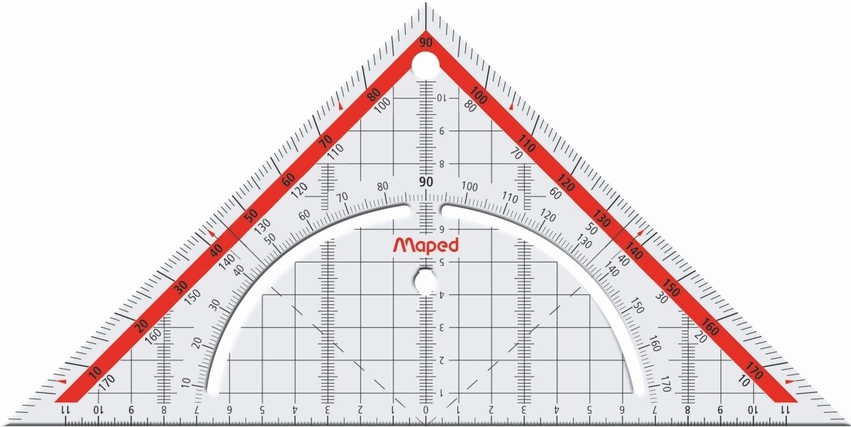 Maped Geometrie-Dreieck Technic Plastik 26cm transparent Kunststoff-Etui Image