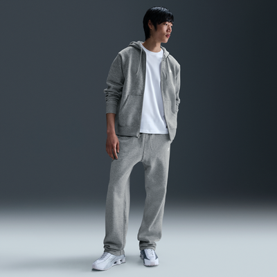 Nike Club Men's Open-Hem Fleece Trousers - Grey - Cotton/Polyester