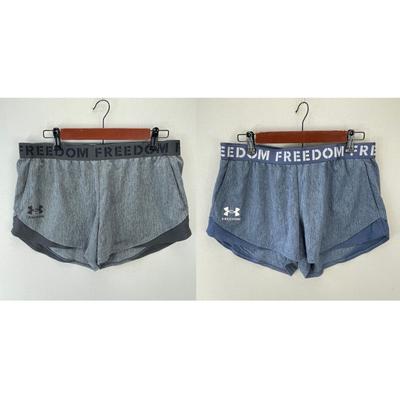 Under Armour Shorts | Under Armour Women's Freedom Play Up Shorts Gray Blue Lot Of 3 Size Large | Color: Blue/Gray | Size: L
