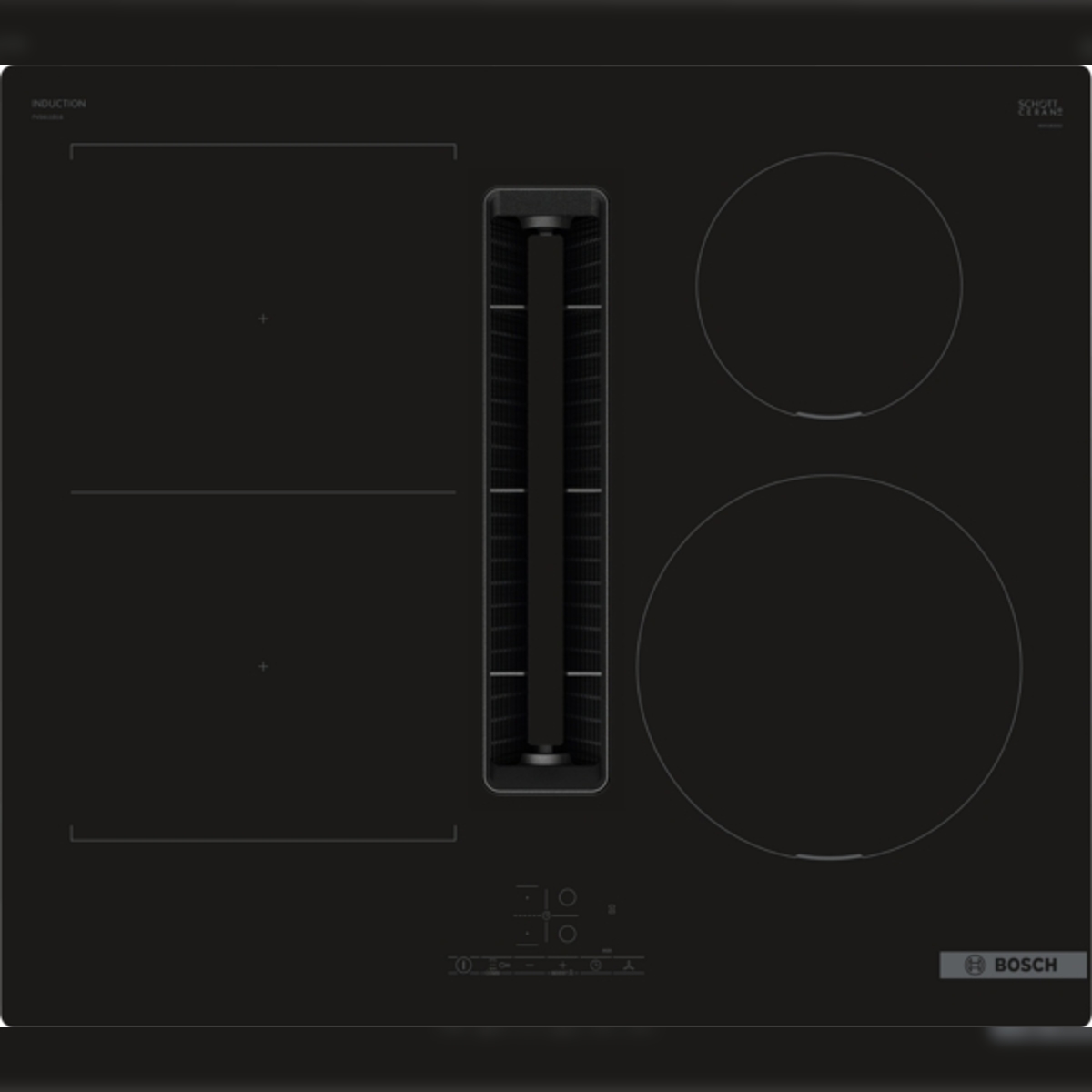 Bosch PVS611GA7, HEZ9VDSB2 + PVS611B16E Set Kochfeld mit Dunstabzug (Induktion) + Flachkanal, 90 °, vertikal L Image