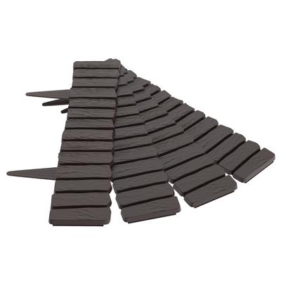 TEMU 2.3/4.6m Cuttable Wood Look Bed Edging Lawn Edge Fence Wooden Fence Small Bed Border Decoration Garden Bed Fence Anthrazite/brown/grey, Flexible Weatherproof Moldable Plastic Lawn Edging Image