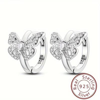 TEMU 1 Pair Silvery Gram Weight 3g Genuine 925 Silvery Earrings For Women To Make Jewelry As A Fashionable Gift For Seddings, Parties, Birthdays Image