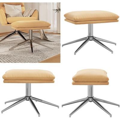 Vidaxl - Fußhocker Creme 60x60x35 cm Mikrofasergewebe - Mikrofaser Hocker - Cremefarbener Hocker Image