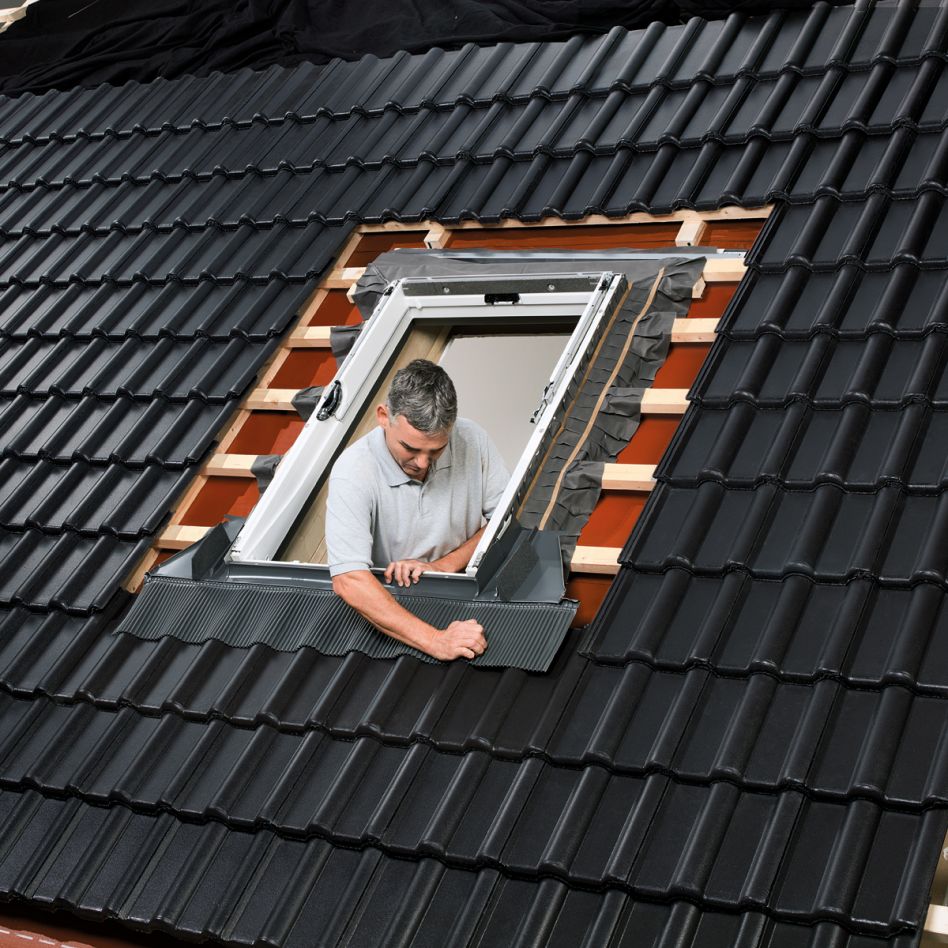VELUX Eindeckrahmen EDL 2000 Schiefer Schichtstück, 114x118 cm (SK06) Image