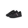 Sneaker TOMMY HILFIGER "MODERN CUPSOLE STRIPES LTH", Herren, Gr. 40, schwarz, Nappaleder, sportlich, Schuhe, Freizeitschuh, Halbschuh, Schnürer mit seitlichen Streifen