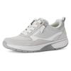 Keilsneaker GABOR ROLLINGSOFT, Damen, Gr. 41, hellgrau, weiß, silberfarben, Textil, Kalbsleder, sportlich, Schuhe, Freizeitschuh, Halbschuh, Schnürschuh mit Wechselfußbett