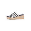 Pantolette TOMMY HILFIGER "NAUTICAL STRIPES ESPADRILLE MULE", Damen, Gr. 38, blau (dunkelblau, weiß), Baumwolle, modisch, Schuhe, Keilabsatz, Sommerschuh im modischen Streifen-Look