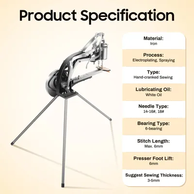 Leather Sewing Machine Shoe Repair Machine Heavy Duty Hand Shoe Repair Patches Sewing Machine for Canvas Linen Tents Bags