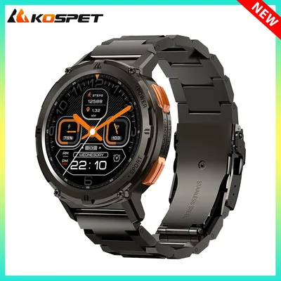 2025 KOSPET TANK T2 Ultra Smart Watch For Men AMOLED AOD IP69K 5ATM Waterproof Bluetooth Call Electronic Military Men's Watch