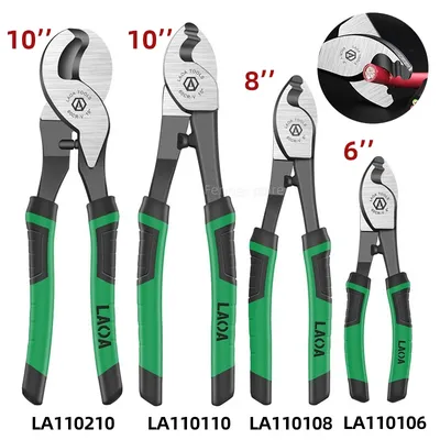 LAOA Cable Cutter CR-V Cable Pliers Electrical Wire Stripper Combination Multifunction Hand Tools 6 8 10 Inches Crimping Pliers